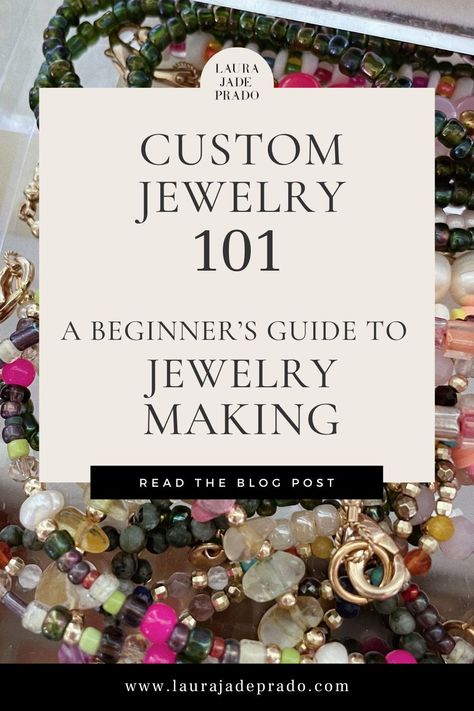 Learn the basics of creating your own custom jewelry with this beginner's guide to DIY jewelry making. Learn tips, advice, and tricks for crafting custom jewelry that's personalized to you. Learn To Make Jewelry, How To Make Jewelry With Beads, Step By Step Jewelry Making, Learn How To Make Jewelry, Jewelry Techniques Necklaces, Jewelry Making Tips And Tricks, Jewellery Making For Beginners, Diy Fine Jewelry, Jewelry Making Basics