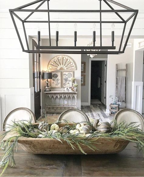 Decorating With Dough Bowls, Dough Bowl Centerpiece, Farmhouse Table Centerpieces, Table Centerpieces For Home, Kitchen Table Centerpiece, Dining Room Centerpiece, Dining Room Table Centerpieces, Dough Bowls, Dining Room Table Decor