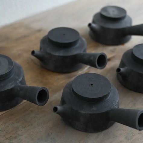 A couple of teapots in the making.They are currently at the end of their drying stage. The teapots have a capacity of 200 ml.The side handle of this Kyusu ensures functionality and easy handling.This teapot is the ideal way to enjoy high quality green teas or black teas like oolong or darjeeling. Have a lovely Tuesday to you ! #ceramics #potterystudio #pottery #teapot #clay #potterywheel #ceramique #ceramika #wheelthrown #stoneware #handmade #teaceremony Teapot Clay, Green Teas, Handmade Teapot, Darjeeling, Pottery Wheel, Black Tea, Pottery Studio, Tea Ceremony, Wheel Thrown