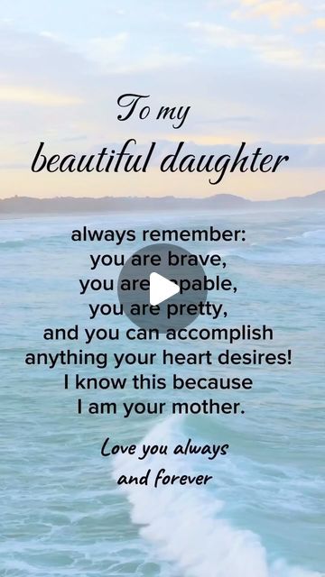 Saluvu_mindset on Instagram: "To my beautiful daughter #foryou #fyp #mom #motherdaughter #relationships #motherlove #inspirationalquotes #motivationalquotes #love" Dear Daughter Quotes, Good Morning Daughter, My Dear Daughter, Love Daughter, Relationship Expectations, Marriage Quotes Funny, Marriage Is Hard, People Getting Married, Meaningful Love Quotes