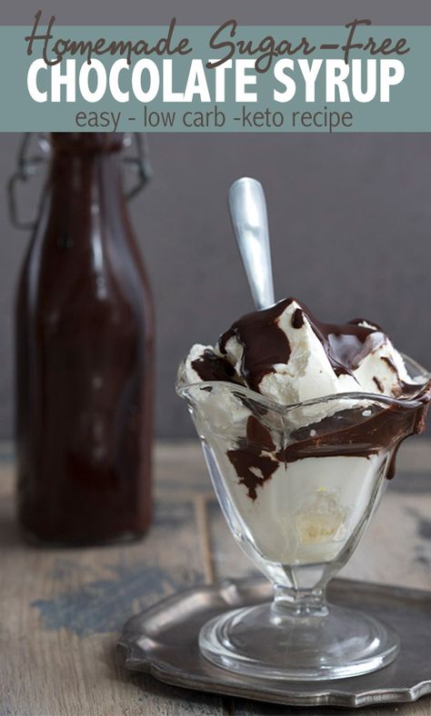 Easy Keto Chocolate Syrup that stays pourable for days. Make sundaes or chocolate milk, or drizzle it over your favorite low carb cheesecake. It's just like Hershey's syrup but far healthier! #ketodiet #sugarfree #chocolatesyrup #sugarfreerecipes #ketodesserts #ketodessertrecipes  via @dreamaboutfood Keto Chocolate Syrup, Sugar Free Chocolate Syrup, Homemade Chocolate Syrup, Homemade Hot Fudge, Low Carb Ice Cream, Postre Keto, Hot Fudge Sauce, Milkshake Recipe, Low Carb Cheesecake