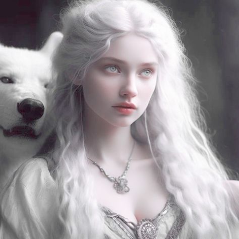 White Fantasy Hair, Girl With White Hair Art, White Hair Fantasy Art, Vampire With White Hair, White Hair Face Claim, White Haired Princess, Fantasy White Hair, White Hair Princess, Girls With White Hair