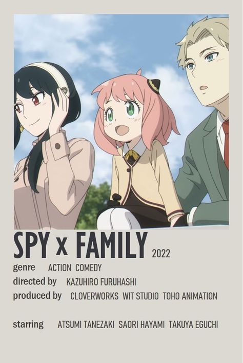 minimalist poster Spy X Family Season 2 Poster, Matching Aesthetic, Movie Recs, Anime To Watch, Polaroid Posters, Stickers Anime, Japanese Animated Movies, Anime Suggestions, Anime List