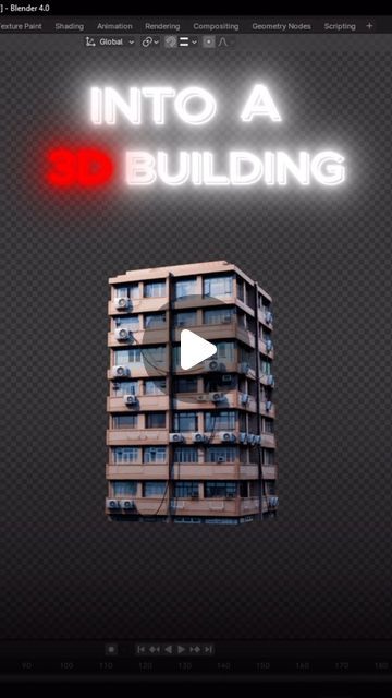 Blender Vitals on Instagram: "Turn a 2D Image into a 3D Building in Blender in 1 Minute!  #blender #blender3d #b3d #art #3d #3dart #3dmodel #3dmodelling #blenderart #blenderartist #tutorial" 3d Blender Tutorials, Blender Background, Blender 3d Art, Graphic Burger, Blender Tutorial, 3d Building, January 21, 3d Modelling, Blender 3d