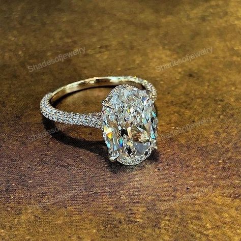 Wedding Ring Hidden Halo, Engagement Ring Oval Diamond, Oval Moissanite Engagement Ring, Ring Hidden Halo, Hidden Halo Engagement Ring, Gold Anniversary Rings, Engagement Ring Oval, Oval Diamond Ring, Moissanite Engagement Ring Oval