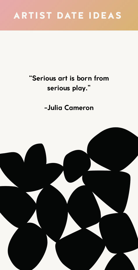 Artist dates are like little adventures for your soul. Accodring to Julia Cameron they are essential for creative recovery. Last year I led a small Artist's Way book study group and was so inspired by some Artist Date ideas that came up in our reflections and in my experiences, and I wanted to share some that I found especially nourishing. Artist Date Ideas Julia Cameron, Artist Date Ideas, Artist Way, Artists Way, Artist Date, Julia Cameron, The Artist's Way, Study Group, Favorite Artist