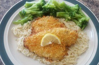 Baked Flounder with Panko and Parmesan Recipe | Allrecipes Flounder Fillet, Flounder Recipes, Baked Fish Recipes, Parmesan Recipes, Fish Dinner, Baked Fish, Seafood Dinner, Fish Dishes, Dinner Menu