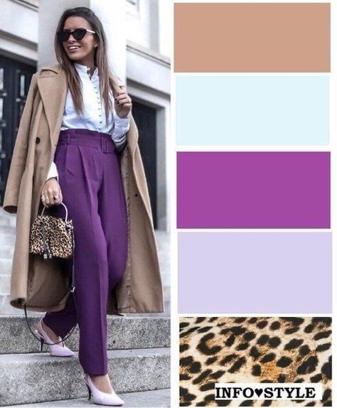 Colour Combinations Fashion, Color Combos Outfit, Color Blocking Outfits, Color Combinations For Clothes, Purple Pants, Purple Outfits, 가을 패션, Colourful Outfits, Fashion Mode