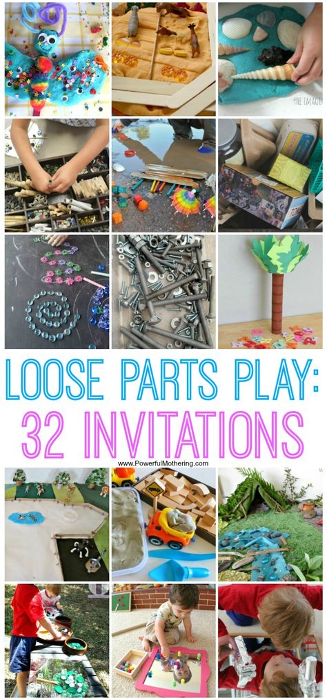 Loose parts come in all different shapes, sizes and colors. They stimulate the imagination and develop fine motor skills in kids of all ages. Set up invitations to play and see the true beauty of childhood innocence come forth while kids explore their prompts. Invitations To Play, Childhood Innocence, Loose Parts Play, Reggio Emilia Inspired, Early Learning Activities, Invitation To Play, Kids Exploring, Loose Parts, Play Based