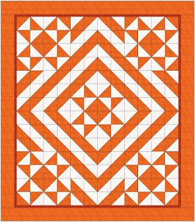 L' FAIR QUILTS: Stars Over Scott - Free Pattern Single Color Quilt Pattern, Triangle Quilt Blocks, Autumn Quilts, Hst Quilt, Half Square Triangle Quilts Pattern, Triangle Quilt Pattern, Orange Quilt, Two Color Quilts, Quilt Modernen