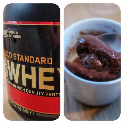 The Ultimate Chocolate Protein Mug Cake (4 Ingredients!) Whey Protein Mug Cake Recipe, Protein Powder Microwave Cake, Protein Mud Cake, Whey Protein Mug Cake, Protein Powder Mug Brownie, Optimum Nutrition Whey Recipes, Protein Powder Mug Cake Microwave, Chocolate Protein Powder Mug Cake, Protein Powder Mug Cake Easy