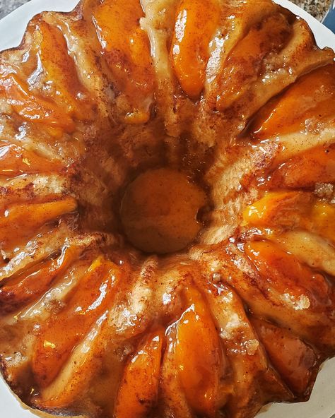 I’m looking for this recipe,!!, Peach Crown Royal, Peach Bundt Cake, Crown Royal Cake, Crown Royal Recipes, Peach Cobbler Pound Cake Recipe, Crown Royal Peach, Cobbler Cake, Peach Cobbler With Bisquick, Peach Cobbler Cake