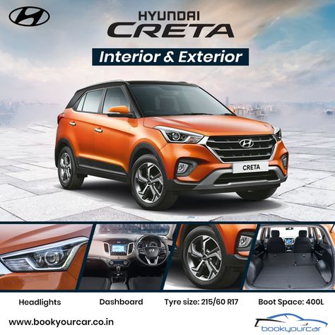 Check out the all New Interior and Exterior features of Hyundai Creta only on Book Your Car. Creta Hyundai, Car Post, Car Print Ads, Car Banner, Car Advertising Design, Hyundai Creta, Renault Duster, Ad Car, New Hyundai