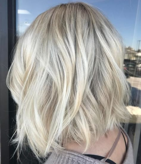 #59: Long Choppy Platinum Bob Hair Do For Medium Hair, Choppy Lob, Platinum Bob, Medium Length Bobs, Medium Bob Haircut, Medium Bob, Textured Bob, Medium Bob Hairstyles, Choppy Bob Hairstyles