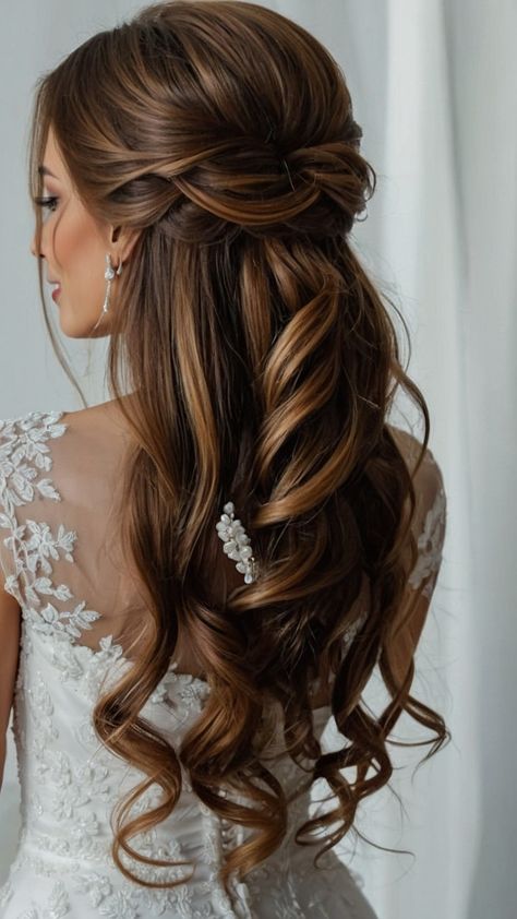 Looking for bridal hairstyle inspiration with veils From stunning updos to crown braids to simple and elegant tiara styles discover the best bride hairstyles for 2024 Whether you prefer an updo bun half updo or long and black modern styles get inspired with these gorgeous bridal looks Bridal Hair Styles Down, Bridal Hair Ponytail With Veil, Half Up Wedding Hairstyles With Veil, Down Wedding Hairstyles With Veil, Wedding Hair Styles Bride, Bridal Hair Updo With Veil, Wedding Half Updo, Bridal Updo With Veil, Elegant Tiara