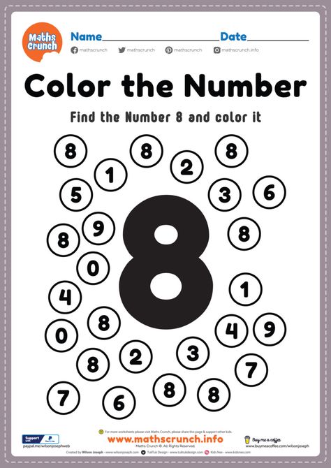 Number 8 Math Activities Preschool, Number 8 Worksheets For Preschool Free Printable, Number Eight Worksheet, Creative Worksheets For Kindergarten, Color The Numbers Worksheet, Number 8 Activities Kindergarten, Number 8 Worksheet Kindergarten, Number 8 Activity For Preschool, Number 8 Preschool Activities