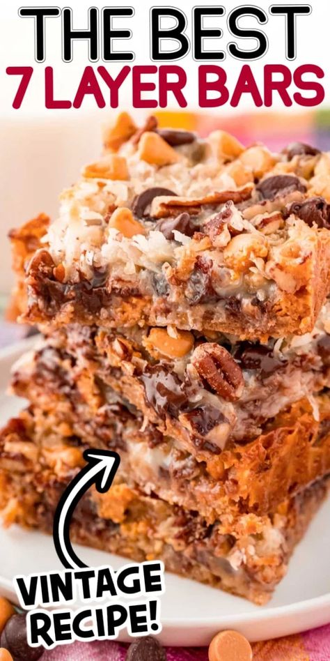 Christmas Seven Layer Bars, Five Layer Bars, Seven Layer Brownies, Cookie Layer Bars, Seven Layer Cookies Recipe, Seven Layer Magic Cookie Bars, Vegan 7 Layer Bars, Magic 7 Layer Bars, 7 Layer Cookies Bars