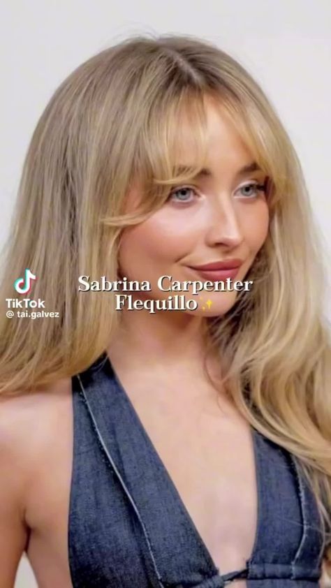 #fashion#outfit#fashionable Rock And Roll Haircut Women, How To Get Sabrina Carpenter Bangs, Soft Feathered Bangs, How To Look Like Sabrina Carpenter, Trim Bangs Diy, How To Do Sabrina Carpenter Bangs, Sabrina Carpenter Blowout, Wispy Bangs Sabrina Carpenter, Long Curled Hair With Bangs