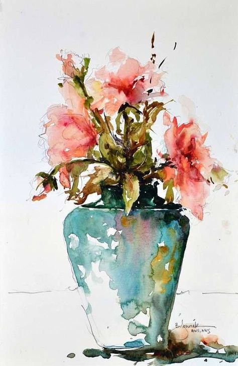 The Watercolour Log: Watercolour Paintings 44 Akvarel Illustration, Painting Of Flowers, Watercolour Inspiration, Loose Watercolor, Watercolor Painting Techniques, Watercolor Flower Art, 수채화 그림, Watercolor Flowers Paintings, Beginner Painting