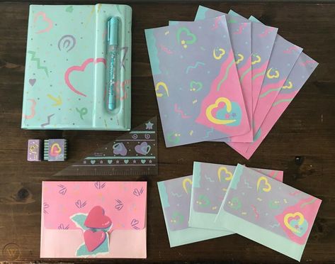 SUPER RARE Vintage SANRIO 1980's HEARTS Planner STATIONERY Set RULER Sharpener | #2118071289 1980s Childhood, Vintage Sanrio, Sticker Organization, Be Kind To Everyone, Sanrio Japan, Vintage Stationery, Planner Stationery, Stationery Organization, Hello Kitty Items