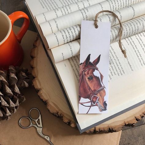 Horse Bookmark, Fall Reads, Bookmark Ideas, Creative Bookmarks, Fall Reading, Cool School Supplies, Bookmark Template, Watercolor Bookmarks, Book Markers