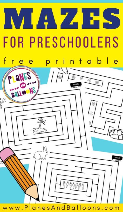 Free Printable Mazes, Mazes For Kids Printable, Prek Ideas, Airplane Activities, Maze Worksheet, Printable Mazes, Fine Motor Activities For Kids, Mazes For Kids, Preschool Fine Motor