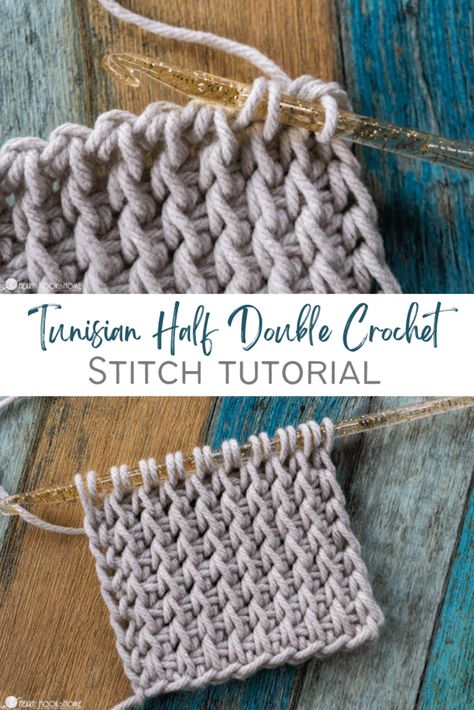 Half Double Crochet Stitch Tutorial, Double Crochet Stitch Tutorial, Tunisian Crochet Free, Tunisian Stitches, Basket Weave Crochet, 2023 Crochet, Crochet Waffle Stitch, Crochet Tunisian, Knit Items