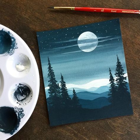 Travel Painting Ideas, Painting Ideas Space, Painting Ideas Home Decor, Pintura A Guache, Mountain Painting Acrylic, Ako Kresliť, Seni Resin, Space Painting, Cute Canvas Paintings