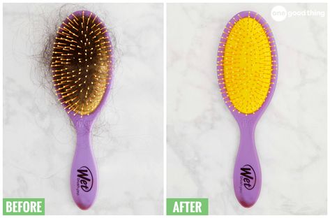 How To Clean Any Kind Of Hairbrush (And Why You Need To) · Jillee Diy Hairbrush Cleaner, How To Clean Wet Brush, How To Clean Your Brush, Clean Brushes Hair, How To Clean Hair Brushes, Clean Your Hairbrush, Hairbrush Cleaning, Diy Hygiene, Adulting Tips