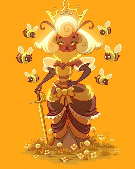 Character Design Challenge, Bee Illustration, Art Mignon, Bee Art, Design Challenge, Bee Design, Art Anime, Fantasy Artwork, Creature Art