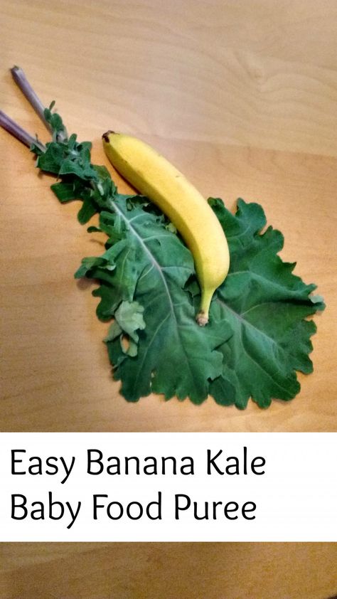 Kale and banana Kale Baby Food Recipes, How To Make Kale, Baby Food Puree, Banana Baby Food, Baby First Foods, Food Cost, Baby Puree Recipes, Baby Puree, Organic Baby Food