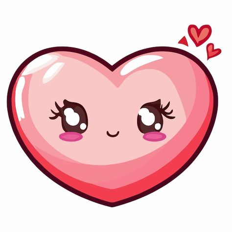 Día de san valentín ilustración de coraz... | Premium Vector #Freepik #vector #corazones-colores #sticker-corazon #corazon-animado #chibi Heart Kawaii, Valentine Cartoon, Illustration Heart, Drawing Kawaii, Cute Drawings Of Love, Heart Cartoon, Heart Illustration, Heart Drawing, Drawing Style