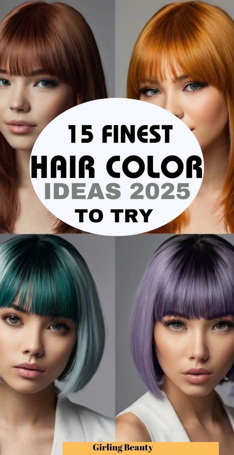 Hair Color Trends For 2025 2 Fun Color Hair Ideas For Brunettes, Top Hair Colors For 2024, Unusual Hair Colours, Unique Hair Dye Ideas Brunettes, Hair Dye Colors For Short Hair, Cute Hair Colors For Short Hair, Hair Colors For Olive Skin Tone, Best Hair Color For Blue Eyes, 2025 Hair Color Trends For Women