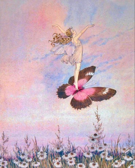 Ida Rentoul Outhwaite, Bel Art, Fairy Illustration, Art Mignon, Fairy Aesthetic, Vintage Fairies, Fairytale Art, Art Et Illustration, Arte Fantasy