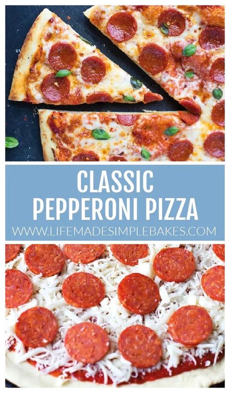 Homemade classic pepperoni pizza tastes as good as your favorite pizza place! It's so good, you'll be craving it 24/7! #pizza #pepperonipizza #homemadepizza #pepperoni #cheese Homemade Pepperoni, Homemade Pepperoni Pizza, So Good, Bar Food, Pizza Recipes Homemade, Your Favorite, Pizza Place, Pan Pizza, Pizza Slice