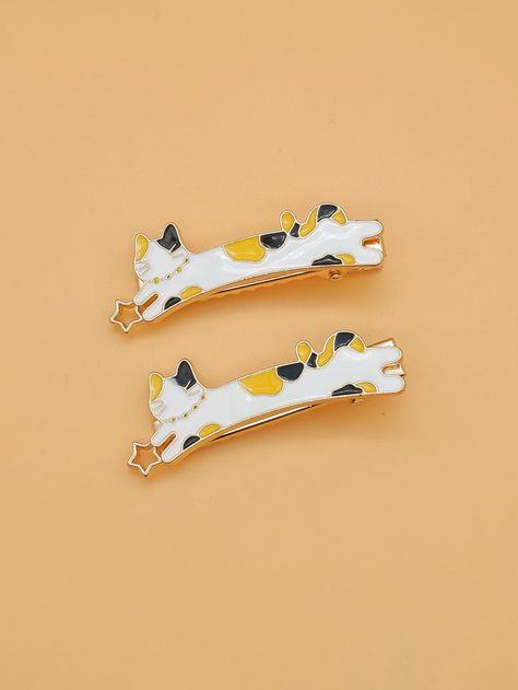 Multicolor Casual   Zinc Alloy  Alligator Hair Clip Embellished   Women Accessories Novelty Party Hair Accessories With Cat Ears, Novelty Cat Ears Hair Accessories For Parties, Cat Hair Clip, Alligator Hair Clip, Hair Clips Alligator, Fairy Jewelry, Cat Hair, Cat Decor, Odessa