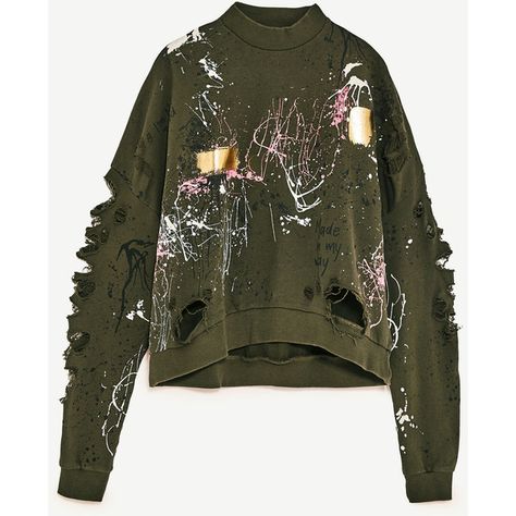 GRAFFITI SWEATSHIRT - NEW IN-WOMAN-COLLECTION SS/17 | ZARA United... ($60) ❤ liked on Polyvore featuring tops, hoodies and sweatshirts Graffiti Sweatshirt, Women Sweatshirt, Neck Women, Hoodies And Sweatshirts, Punk Outfits, Creation Couture, Mode Inspiration, Dream Clothes, Grunge Outfits