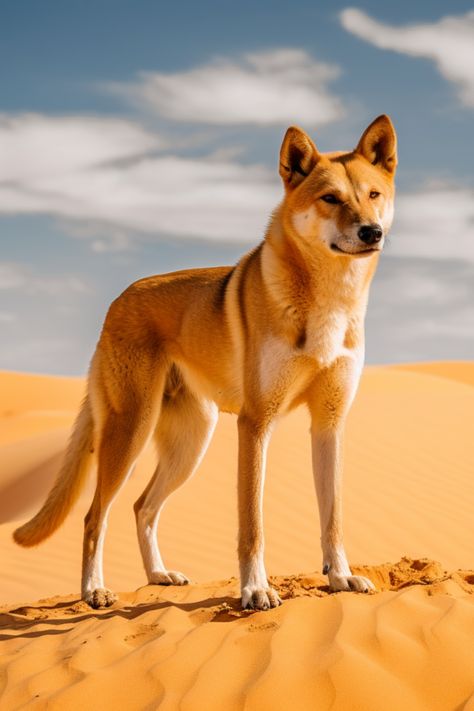 A dingo is like a wild dog from a faraway adventure! It's got a sandy or golden-colored fur coat that helps it blend into the wild lands it lives in. Dingoes have pointy ears that can swivel around to listen for all sorts of exciting sounds. They're super smart and fast, like real-life superheroes! Dingoes love to run and play with their dingo friends, and they're amazing hunters too. But even though they're wild, I think they must be really cool creatures, and I hope I get to see one someday. Dingo Puppy, Australian Dingo, American Dingo, Nanowrimo 2023, Canine Odyssey, American Dingo Dog, Cool Creatures, Dingo Dog, Wolf Rider