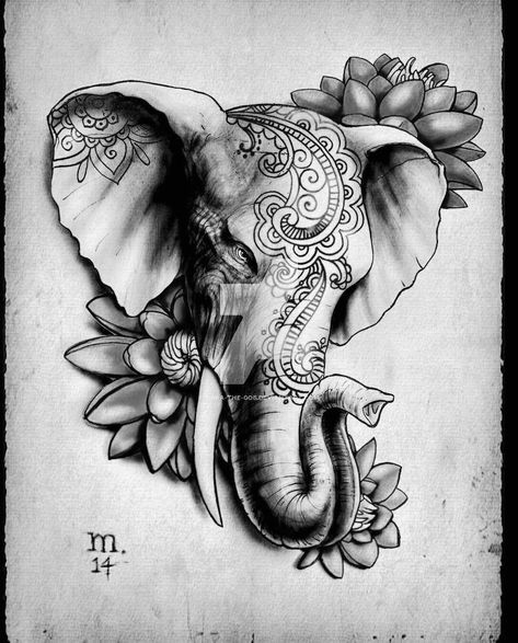 Elephant Warrior Tattoo, Sunflower And Elephant Tattoo, Elephant Art Tattoo, Elephant Head Tattoo, Pink Ribbon Tattoos, Arm Tattoos Black, Tattoo Japanese Style, Arm Sleeve Tattoos For Women, African Tattoo