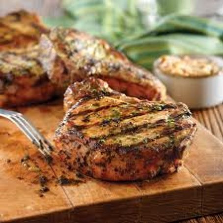 Flat Belly - Grilled Pork w/Garlic Oil and a Little Salad Recipe - (4.5/5) Keto Pork Chops, Marinated Pork Chops, Grilled Pork Chops, Rub Recipes, Marinated Pork, Grilled Pork, Pork Chop Recipes, Pork Chop, White Meat