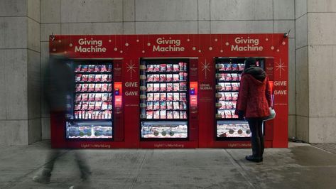 3 new US cities will vend sheep, shoes, and more for charity with Light the World Giving Machines Lds Object Lessons, Light The World, Season Of Giving, Charity Organizations, Object Lessons, Banner Advertising, University Of Utah, People In Need, Latest Gadgets