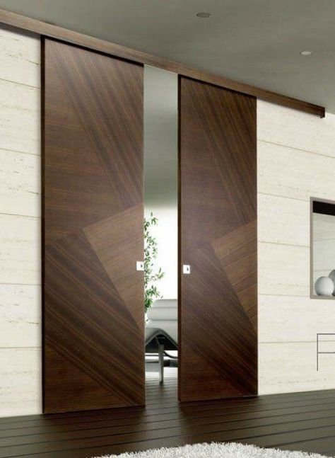 Bathroom Door Design, Barn Door Shutters, Sliding Screen Doors, Custom Wood Doors, Dark Modern, Sliding Door Design, Barn Door Designs, Bedroom Door Design, Trendy Bathroom