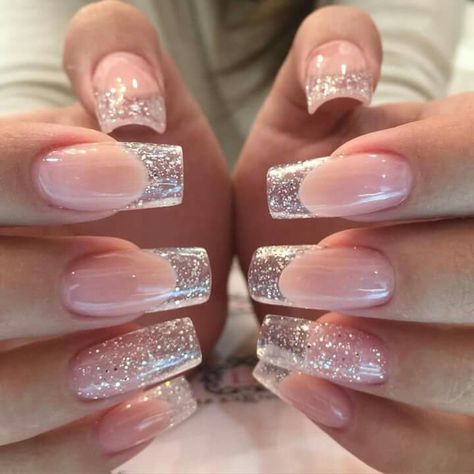 Clear Nail Designs, Milky Nails, Wedding Nails Design, Clear Nails, Ideal Wedding, Glitter Nail Art, Coffin Nails Designs, Pretty Acrylic Nails, Chic Nails