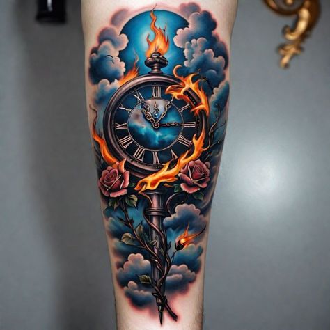 Time Clock Tattoo, Compass And Map Tattoo, Forearm Cover Up Tattoos, Map Tattoo, Full Leg Tattoos, Full Sleeve Tattoo Design, Egypt Tattoo, Blackout Tattoo, Map Tattoos