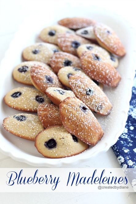 Blueberry Madeleines @createdbydiane Savoury Madeleines, Blueberry Madeleines, Blueberry Orchard, Madeline Cookies Recipe, Madeleine Recipes, Madeleines Recipe, Madeleine Cookies, Madeline Cookies, Madeleine Recipe