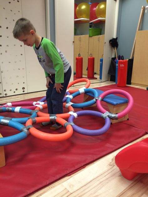 Pediatric Physical Therapy Activities, Pta School, Pediatric Physical Therapy, Motor Planning, Gross Motor Activities, Pediatric Therapy, Pool Noodle, Sensory Room, Child Therapy