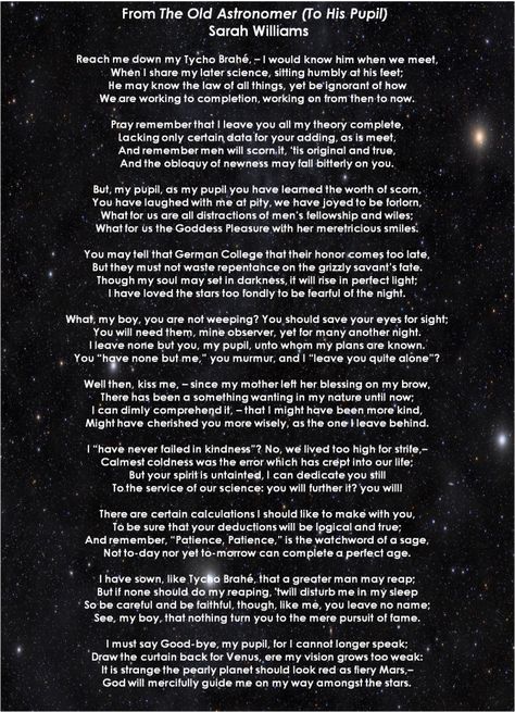 poem astronomer sarah williams Sarah Williams Quote, The Old Astronomer, Bold Quotes, Sarah Williams, Favorite Poems, Be Bold Quotes, Dnd Campaign, Classic Quotes, Personal Aesthetic