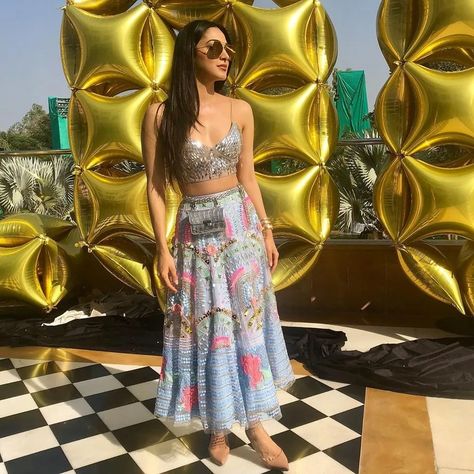 15+ Amazing Pool Party Dress Ideas For Your Wedding - ShaadiWish Pool Party Dresses, Pool Party Outfits, Silver Blouse, Mehendi Outfits, Celebrity Closet, Instagram Queen, Designer Outfits, Kiara Advani, Dress Indian Style