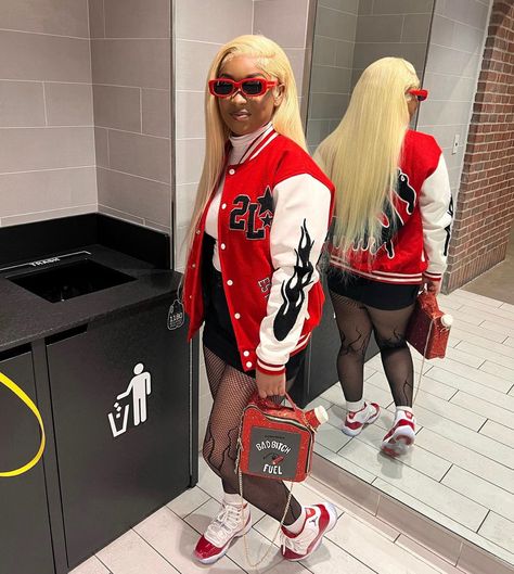 Outfits Cherry 11s, Cherry 11 Outfit Women, Red Outfits Black Women School, Styling Cherry 11s, Red And Black Fits Baddie, Red 12s Outfit, Red And White 11s Outfit, Cherry Red 11s Outfit Ideas, Outfit With Cherry 11s