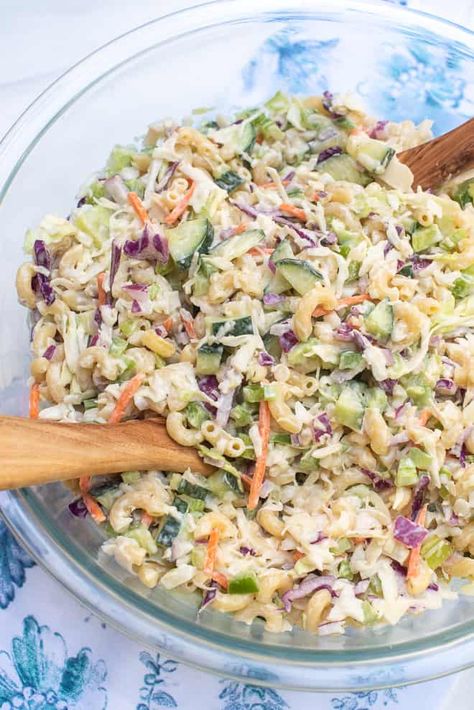 Macaroni Coleslaw Recipe | Valerie's Kitchen Macaroni Coleslaw, Classic Macaroni Salad, Easy Coleslaw, Coleslaw Recipe Easy, Savory Salads, Salad Sauce, Grilled Burgers, Summer Side Dishes, Truffle Recipe